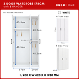3 Door Wardrobe 178cm — 9