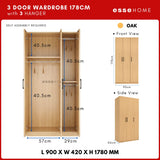 3 Door Wardrobe 178cm — 11