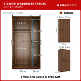 3 Door Wardrobe 178cm — 10