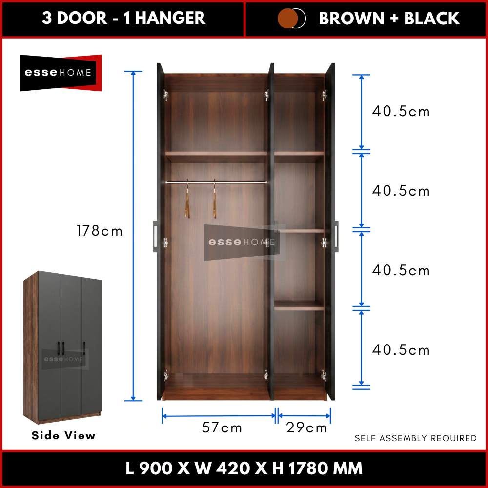 3 Door Wardrobe 178cm — 23