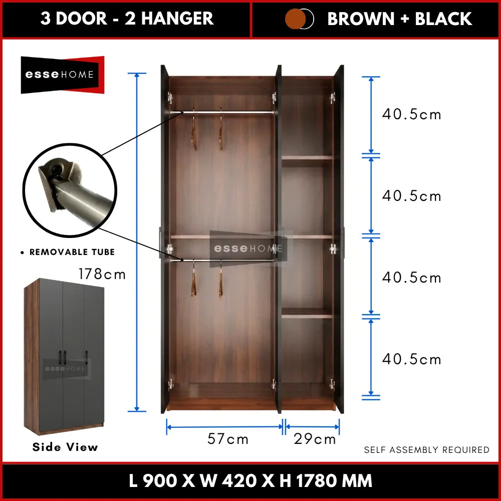 3 Door Wardrobe 178cm — 15