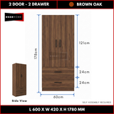 2 Door 2 Drawer Wardrobe 178cm — 8