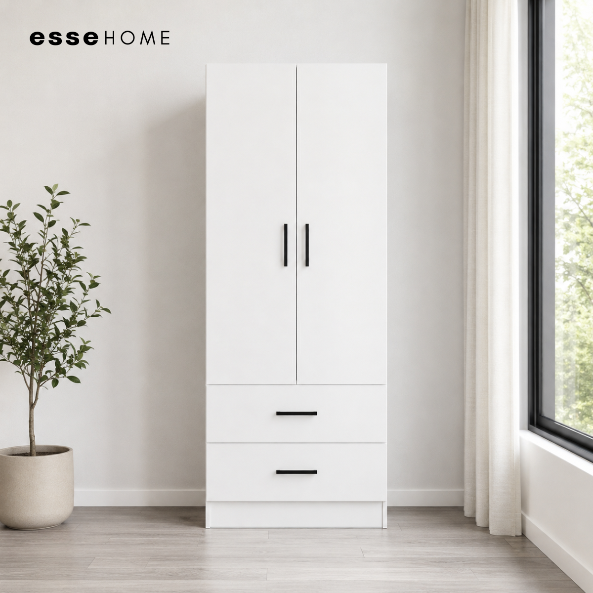 2 Door 2 Drawer Wardrobe 178cm — 2