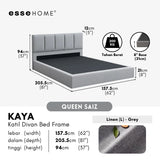 Kaya Bed Frame Divan Bed Katil Fabrik Upholstered Bed B801 — 8