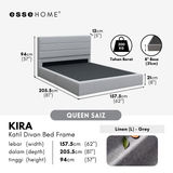 Kaya Bed Frame Divan Bed Katil Fabrik Upholstered Bed B801 — 13