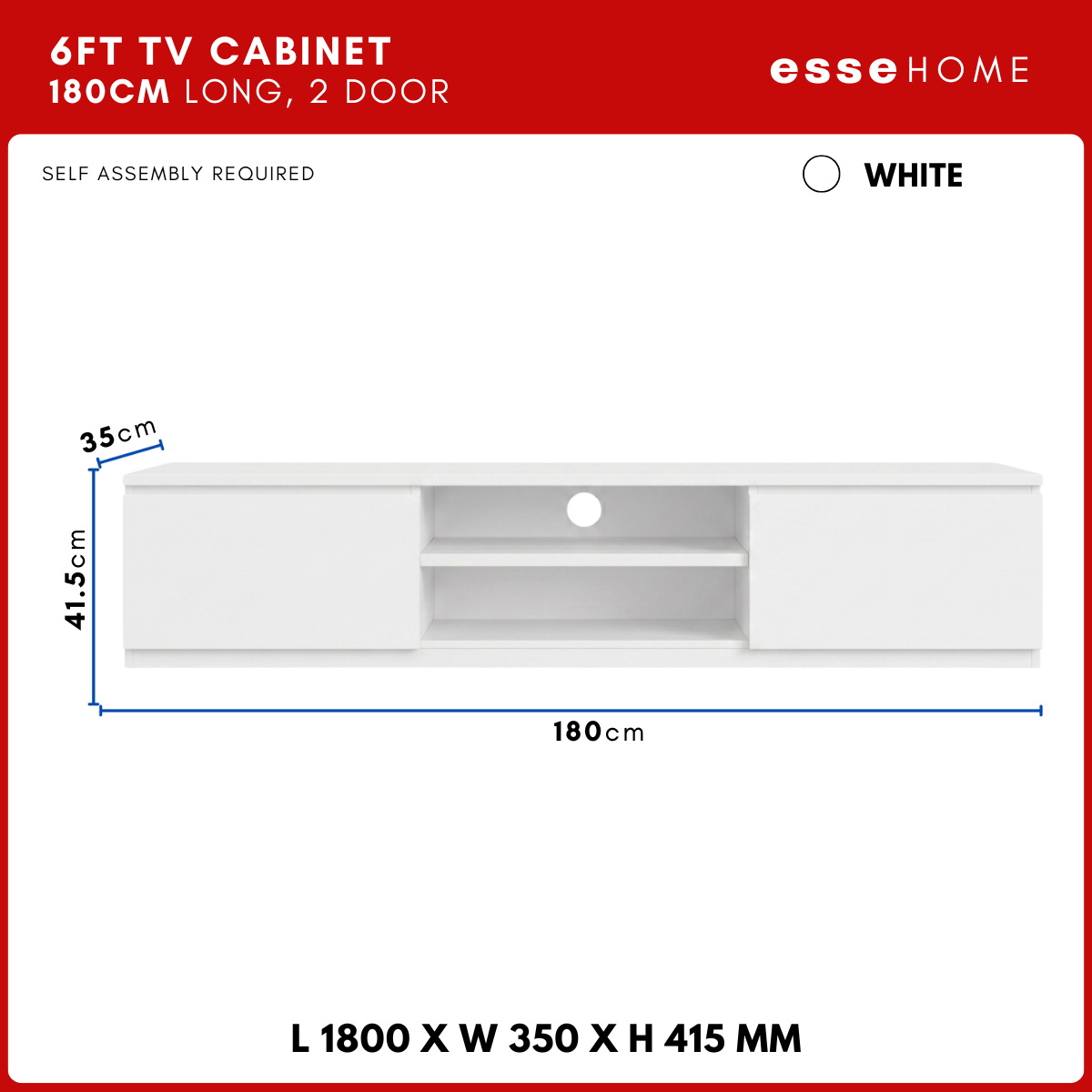 6ft Floor TV Cabinet 180cm — 8
