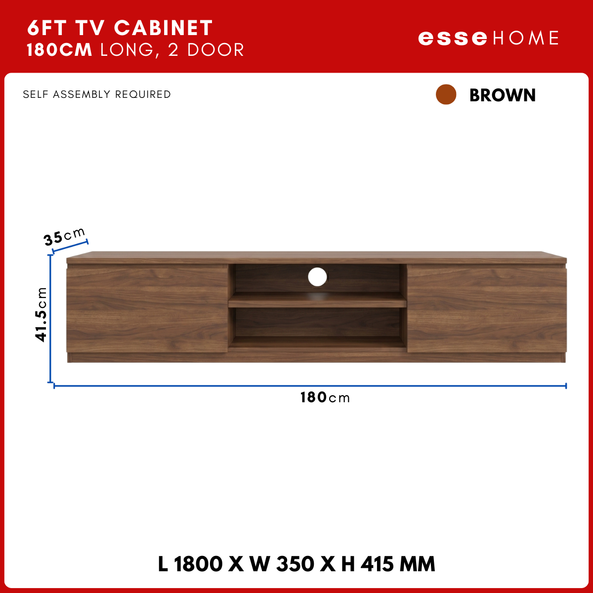 6ft Floor TV Cabinet 180cm — 9