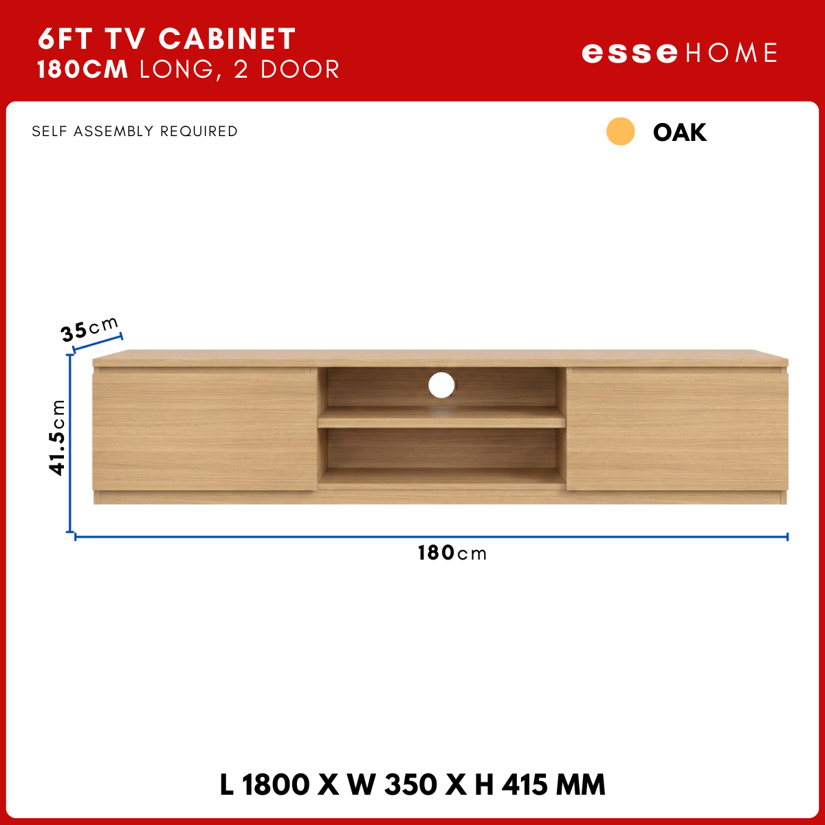 6ft Floor TV Cabinet 180cm — 10