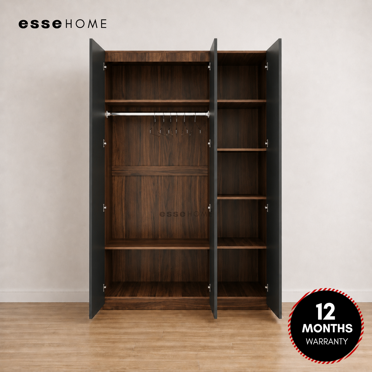 Alo Premium 3 Door Wardrobe H192cm W120cm D45cm — 10