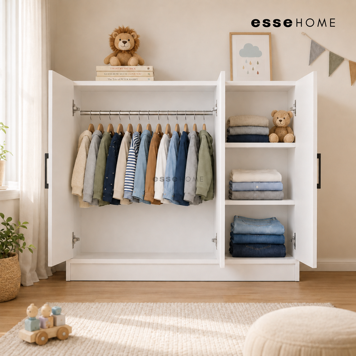 3 Door Kid Wardrobe Cabinet — 3