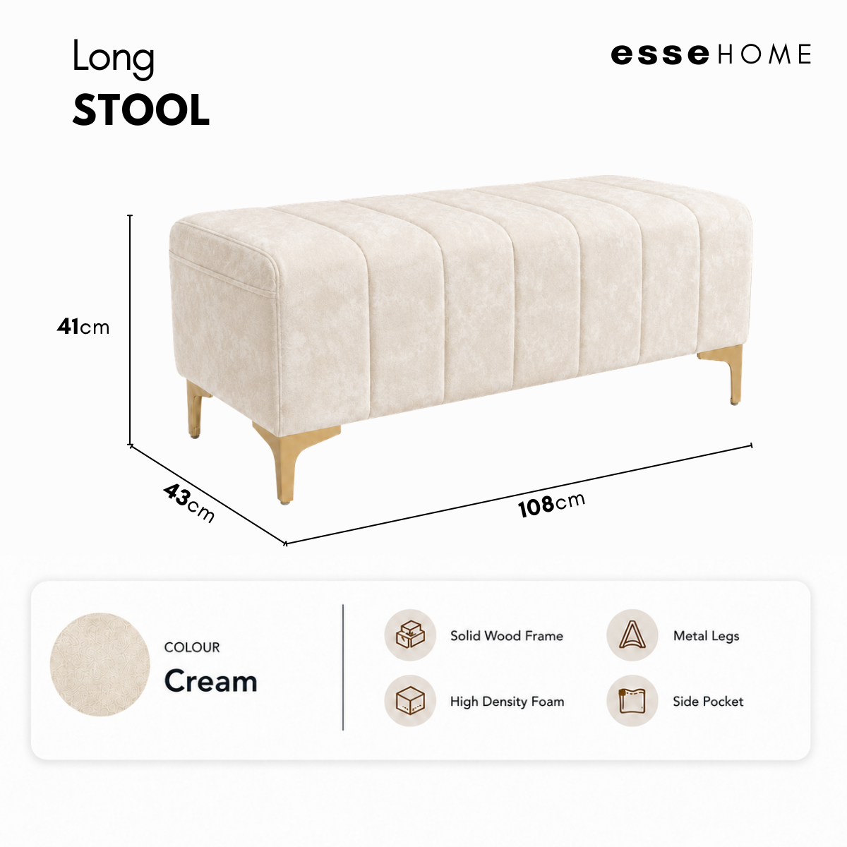 Long Stool Sofa Bench — 5