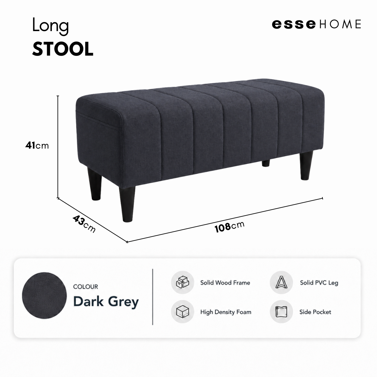 Long Stool Sofa Bench — 7
