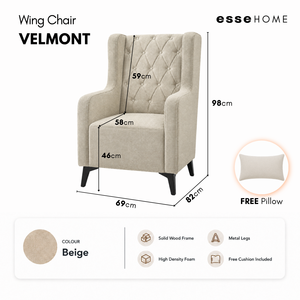 Velmont Wing Chair — 8