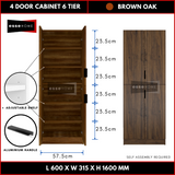 4 Door Cabinet 6 Tier Display Shoe Cabinet 160cm — 7