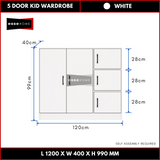 5 Door Kid Wardrobe Cabinet — 6