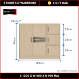 5 Door Kid Wardrobe Cabinet — 8