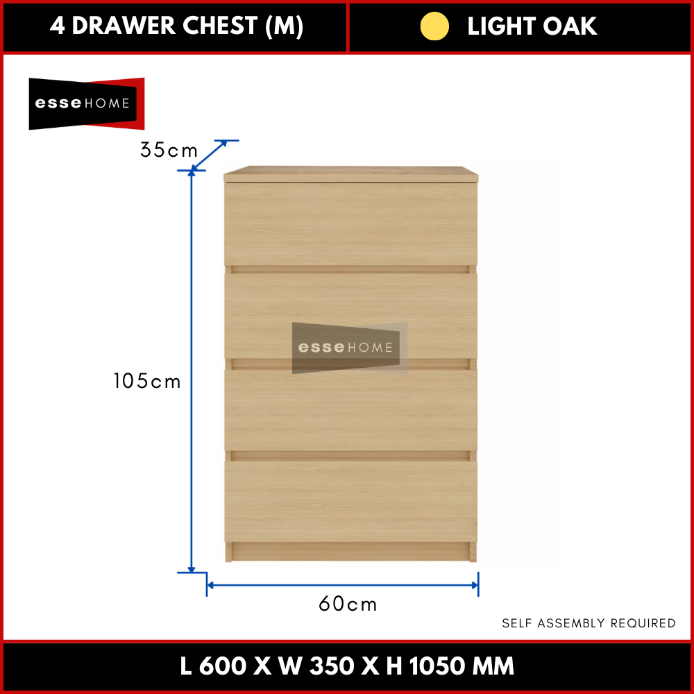 4 Layer Chest Drawer Wide 60cm Height 105cm — 7