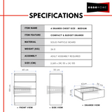 4 Layer Chest Drawer Wide 60cm Height 105cm — 3