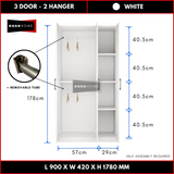 3 Door Wardrobe 178cm — 14