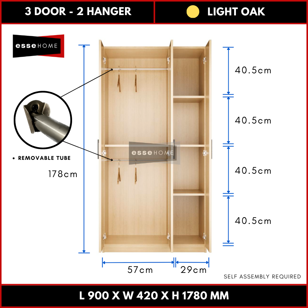 3 Door Wardrobe 178cm — 16
