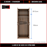 2 Door Wardrobe 178cm — 8