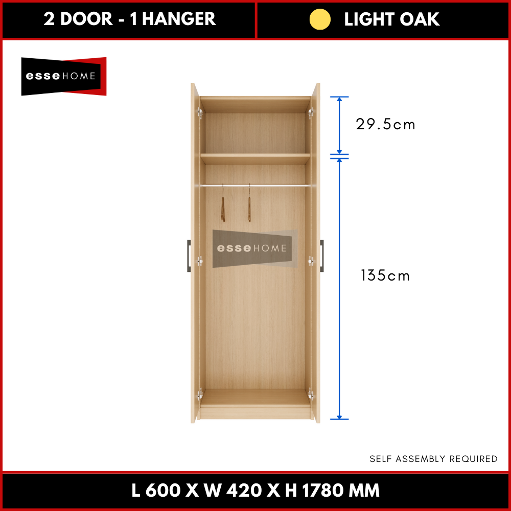 2 Door Wardrobe 178cm — 9