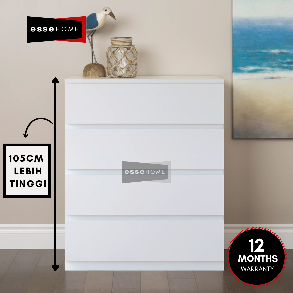 4 Layer Chest Drawer Size XL 105cm — 2