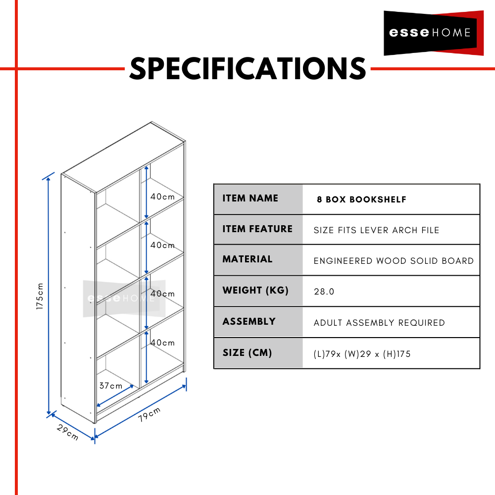8 Box Book Shelf 175cm — 3