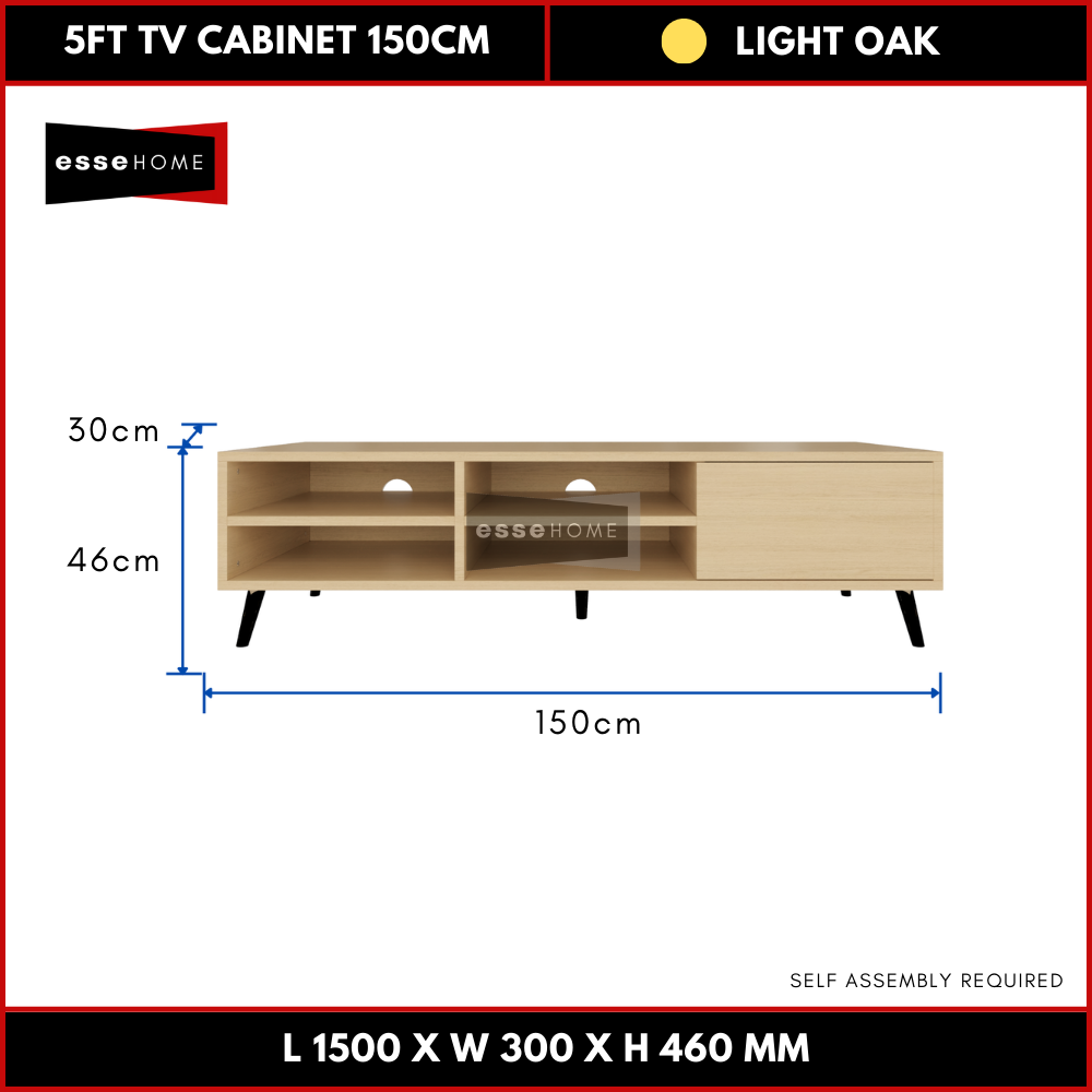 5ft TV Cabinet with Leg 150cm — 6