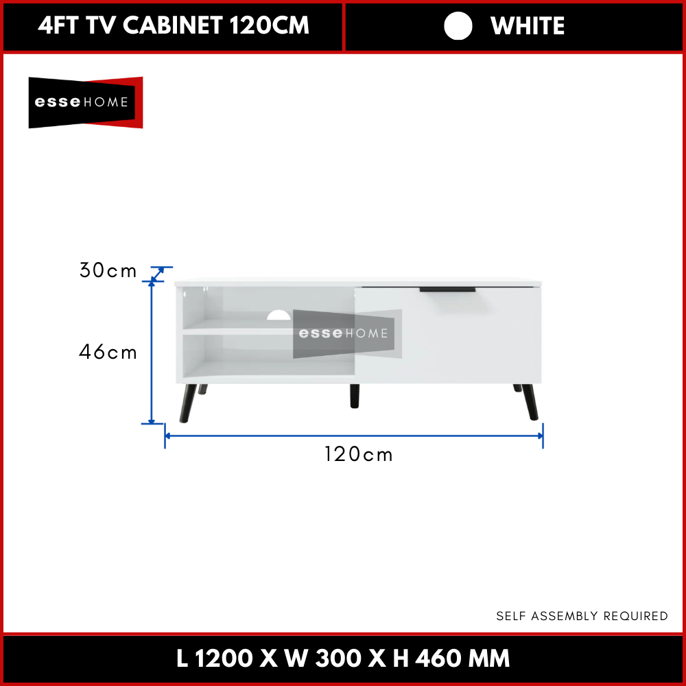 4ft TV Cabinet with Leg 120cm — 5