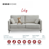 Sofa Lily 3 Seater Easy Clean Fabric with Pocket Spring — 4