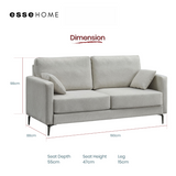 Sofa Lily 3 Seater Easy Clean Fabric with Pocket Spring — 11