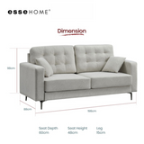 Sofa Lexie 3 Seater Easy Clean Fabric with Pocket Spring — 3