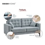 Sofa Lexie 3 Seater Easy Clean Fabric with Pocket Spring — 5