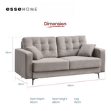 Sofa Lexie 3 Seater Easy Clean Fabric with Pocket Spring — 11