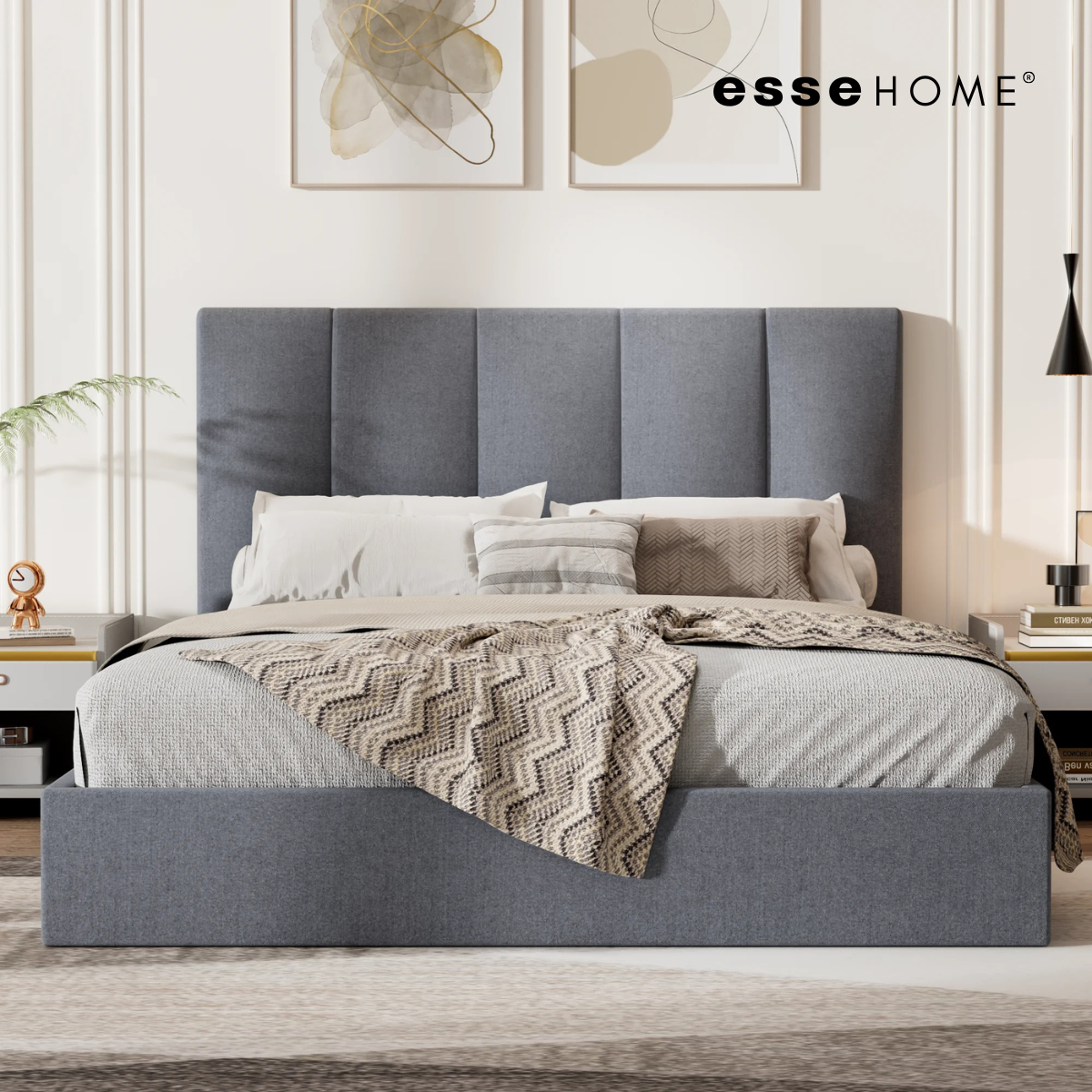 Kaya Bed Frame Divan Bed Katil Fabrik Upholstered Bed B801 — 3