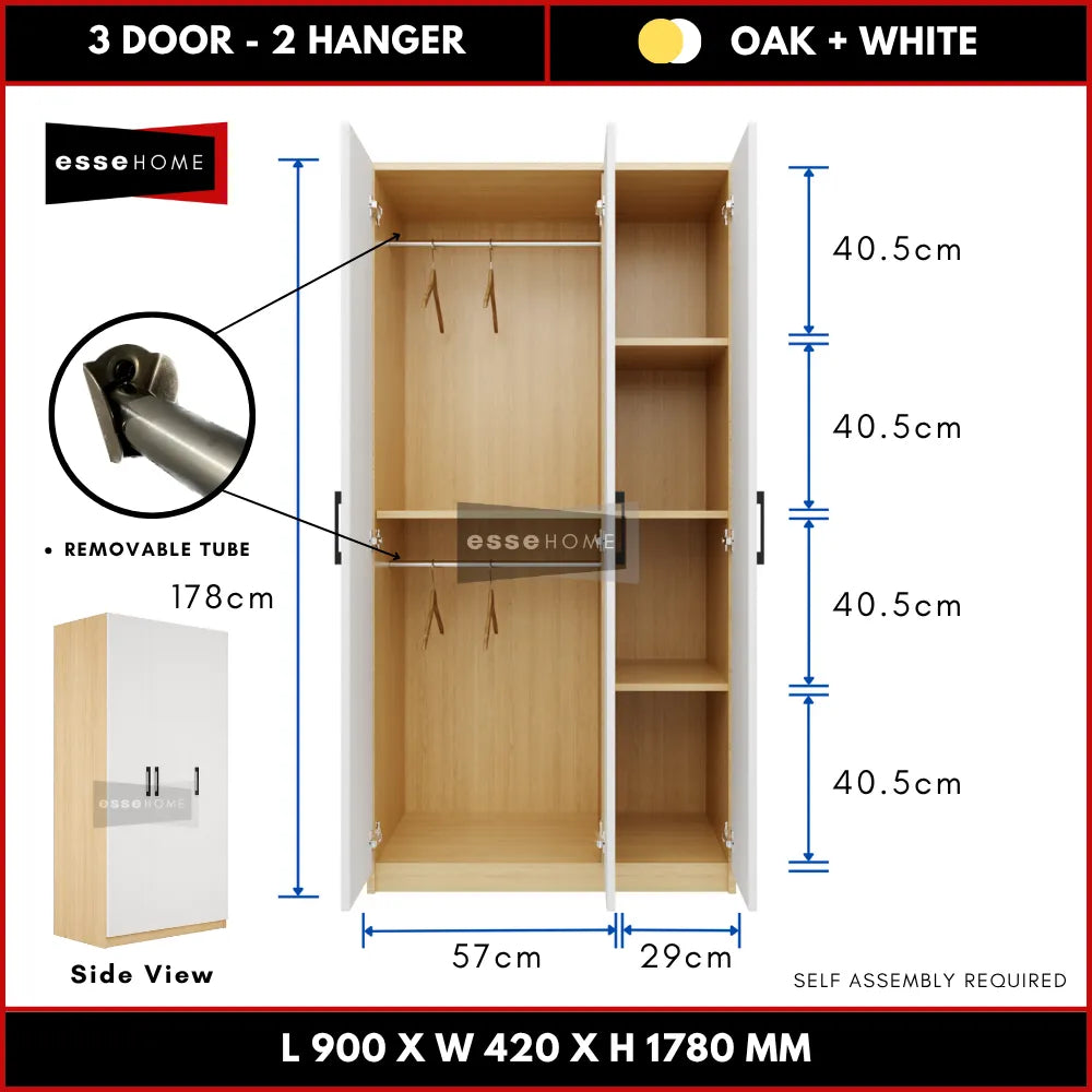 3 Door Wardrobe 178cm — 17