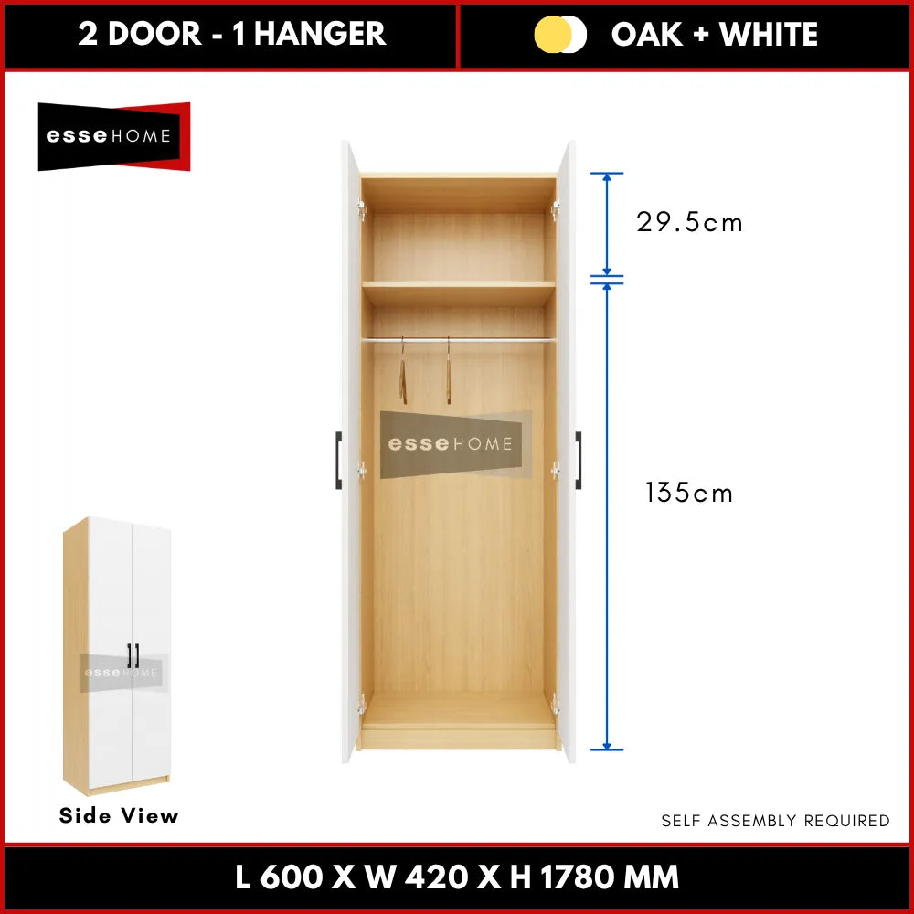 2 Door Wardrobe 178cm — 10