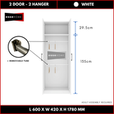 2 Door Wardrobe 178cm — 12