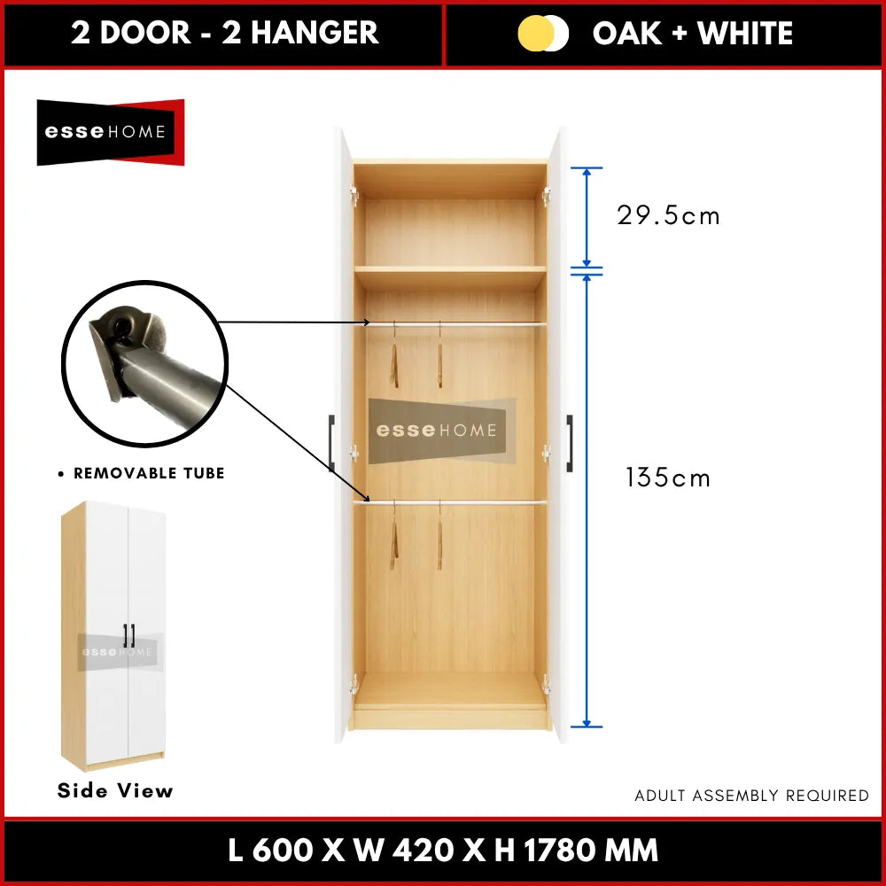 2 Door Wardrobe 178cm — 15