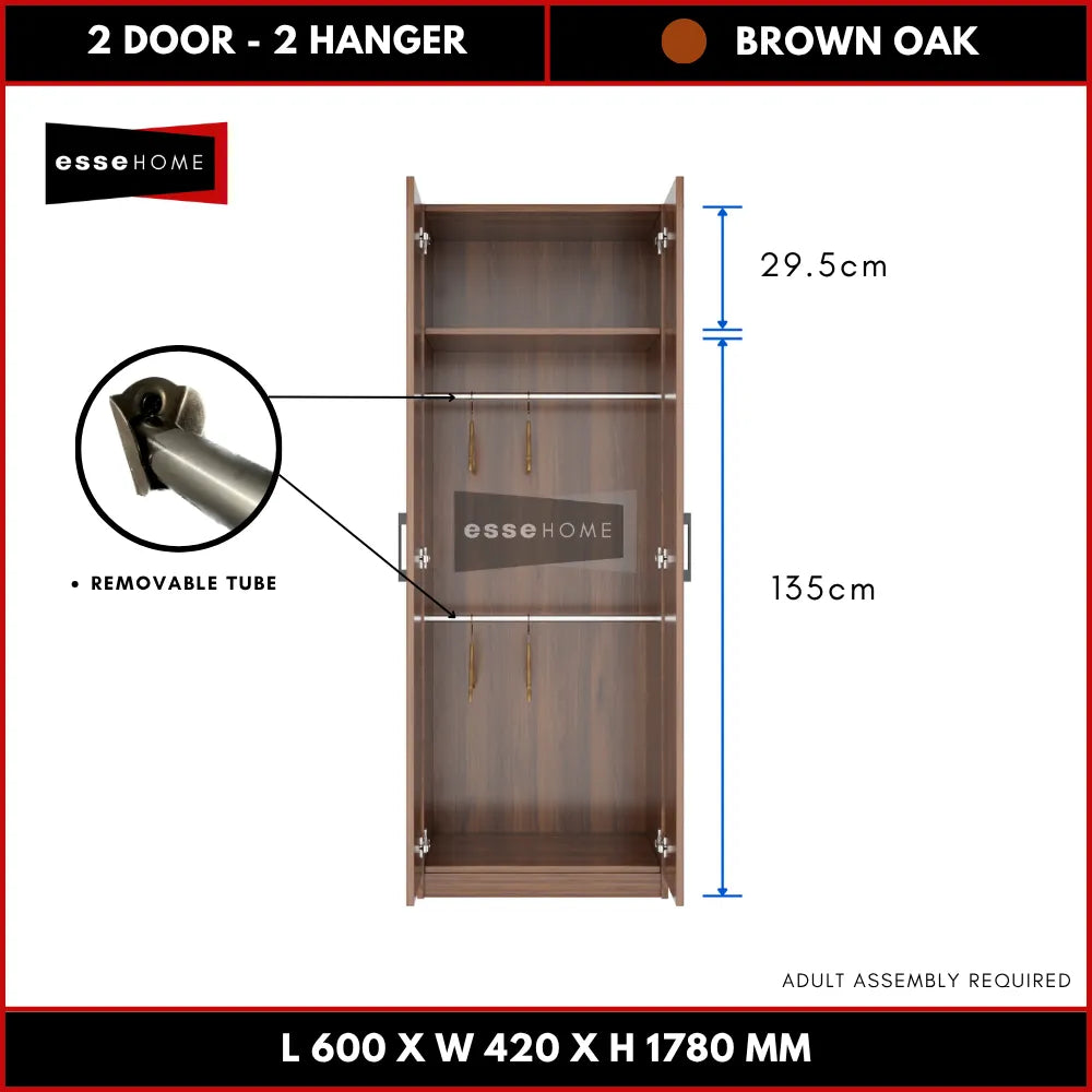 2 Door Wardrobe 178cm — 13