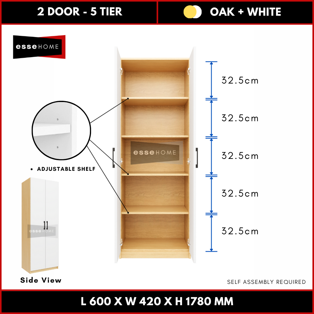 2 Door Wardrobe 178cm — 20