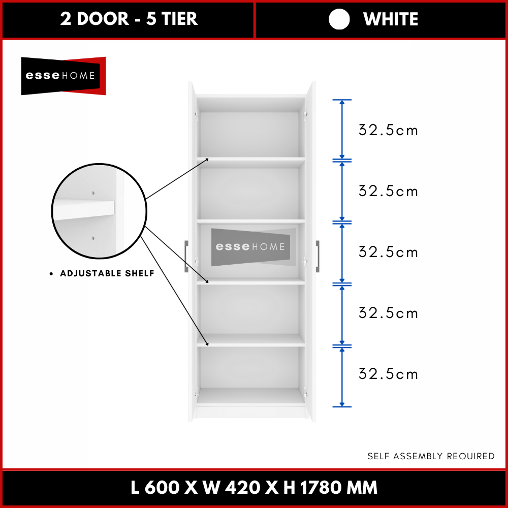 2 Door Wardrobe 178cm — 17