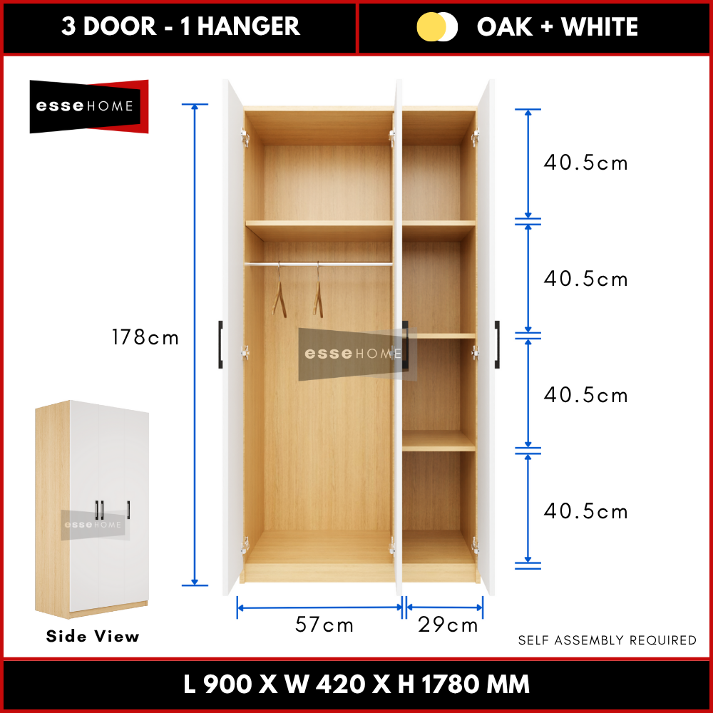 3 Door Wardrobe 178cm — 22
