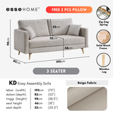 [FREE SHIPPING] Sofa KD 3 Seater or 2 Seater with ZigZag Spring — 6