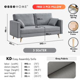 [FREE SHIPPING] Sofa KD 3 Seater or 2 Seater with ZigZag Spring — 7