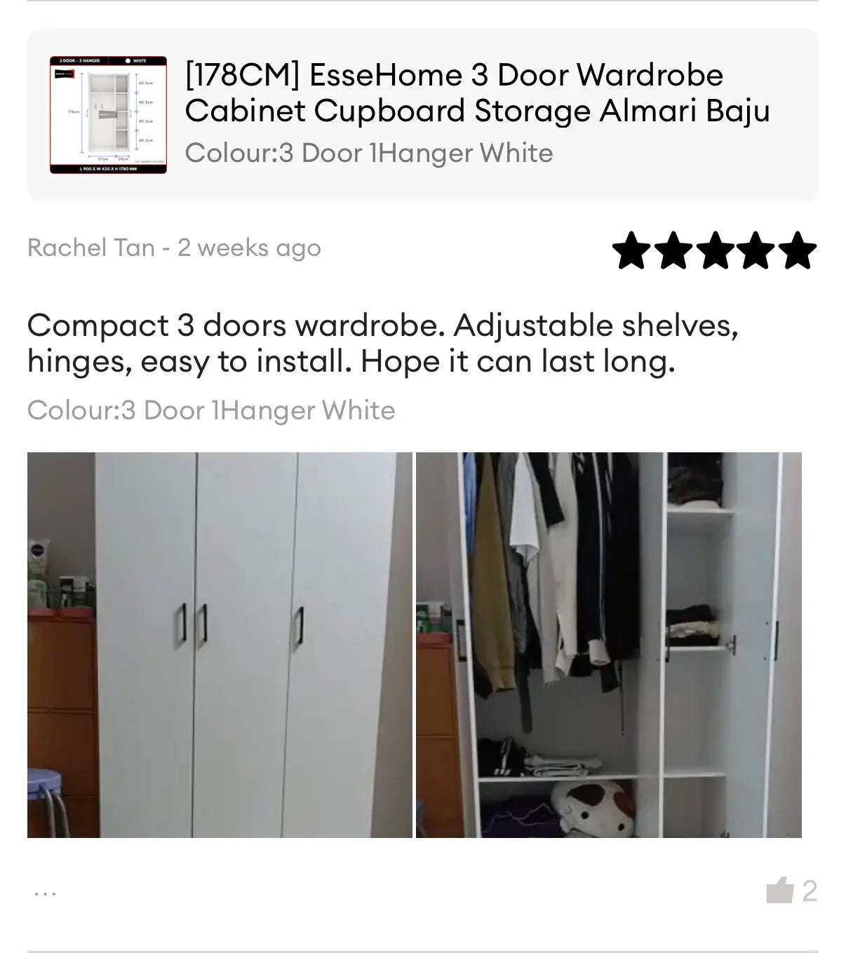 Lazada customer review screenshot 1